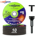 LOONPON 10pcs 75mm Disco de corte circular de resina para amoladora angular con 1 mandril de montaje.