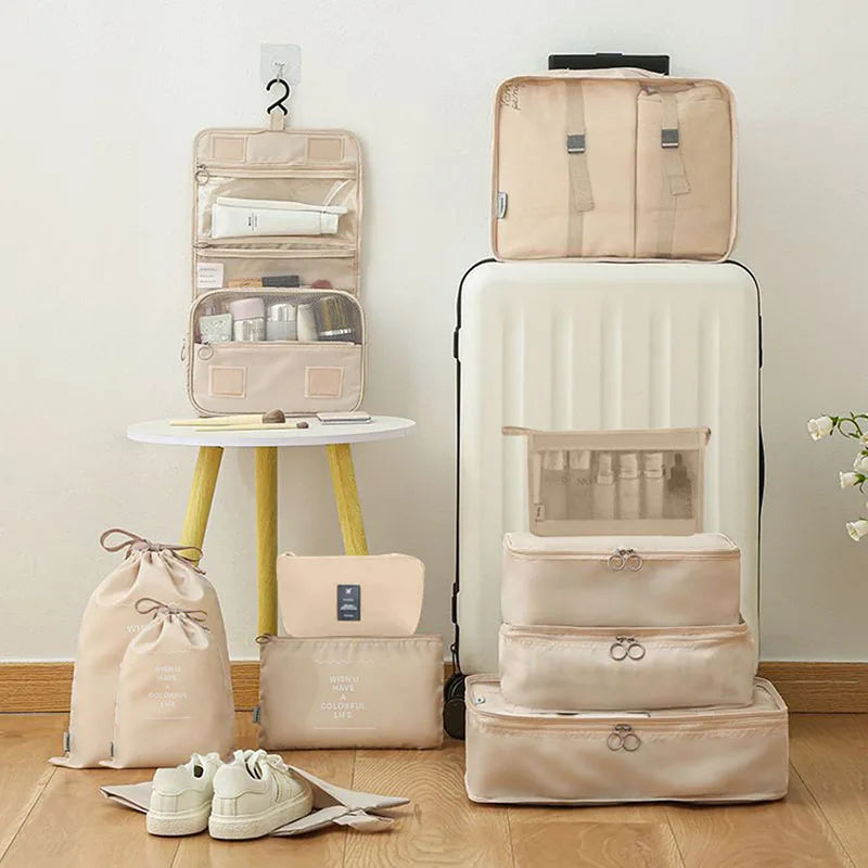 Bolsas de almacenamiento para viajes, ropa, artículos de tocador digitales, zapatos, organizadores, dormitorios de estudiantes, bolsas de clasificación de ropa, cubos de embalaje.