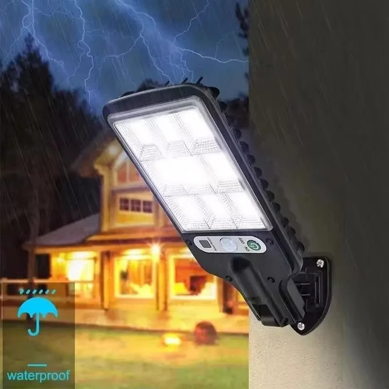 4/6/8PCS 108 COB Lámparas solares de seguridad para exteriores con sensor de luz, 3 modos de iluminación, impermeables, para jardín, patio, camino, luz con control remoto
