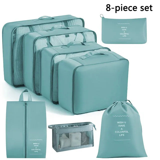 Bolsas de almacenamiento para viajes, ropa, artículos de tocador digitales, zapatos, organizadores, dormitorios de estudiantes, bolsas de clasificación de ropa, cubos de embalaje.