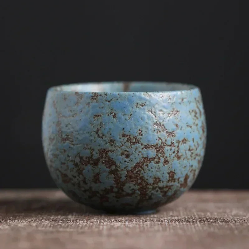 Japanese Ceramic Tea Cup - Vintage Rustic Stoneware, Handmade Single Cup, Zen Home & Tea Ceremony Use, Unique Design