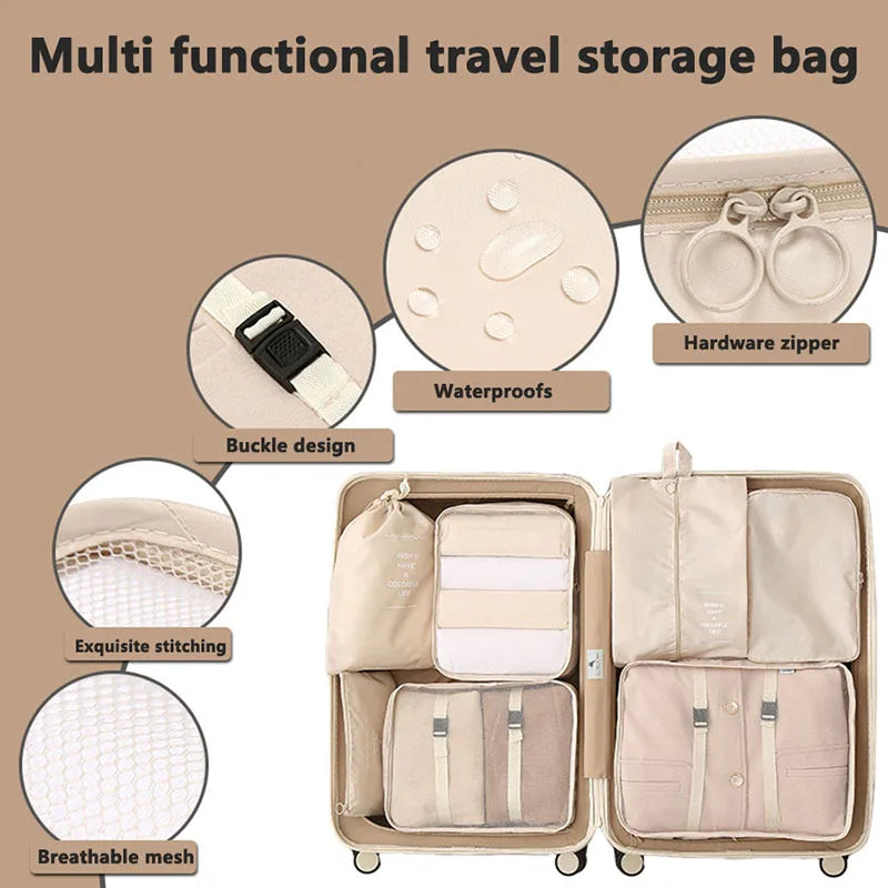 Bolsas de almacenamiento para viajes, ropa, artículos de tocador digitales, zapatos, organizadores, dormitorios de estudiantes, bolsas de clasificación de ropa, cubos de embalaje.