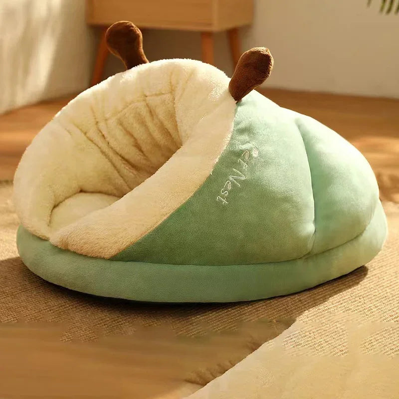 Cama para perros pequeños cálida de invierno, caseta transpirable para perros, lindas pantuflas con forma de cama para perros y gatos, saco de dormir plegable y lavable para mascotas
