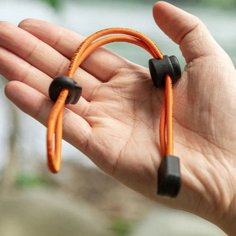HIKEMAN 4pcs Elastic Ropes Fixed Buckle Outdoor Trekking Hiking Camping Backpack Rope Adjustable Strap Retention Buckle Tools
