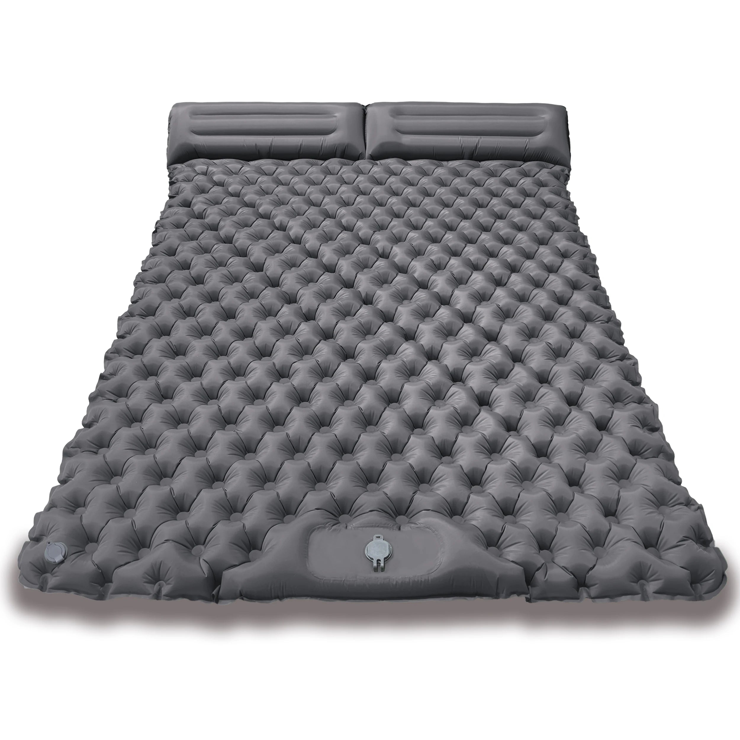 Quick Inflation Dot Pattern Double Mat, Foot-Operated Connectable for Multi-Person, Lightweight Easy Storage Outdoor Pad