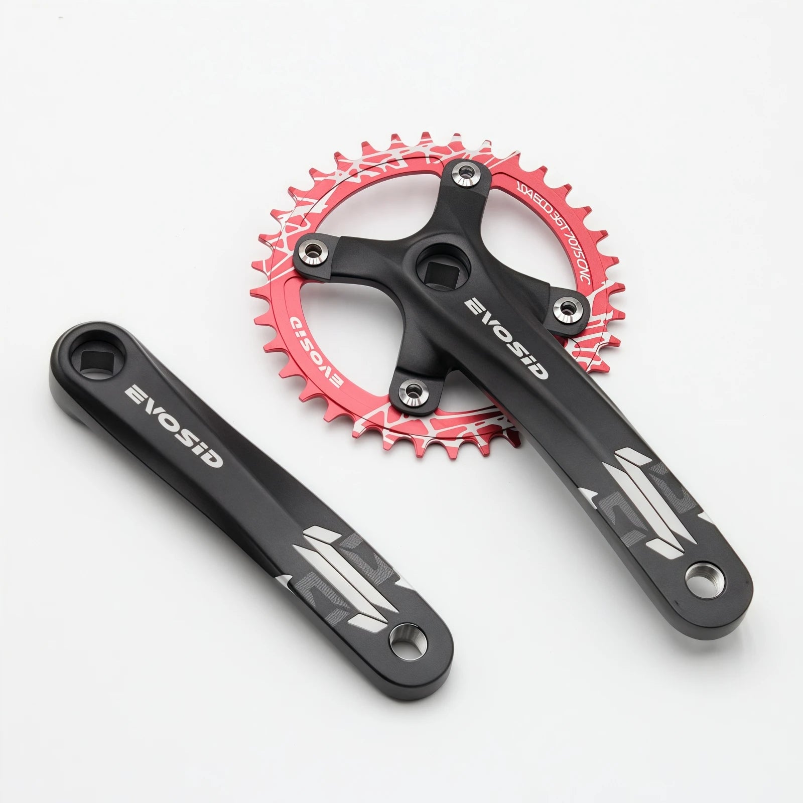EVOSID Bicycle Crankset 104BCD Mountain Bike Square Hole Crank Aluminum Alloy 170mm MTB Bike Crank 8-12S Chainring 32/34/36/38T
