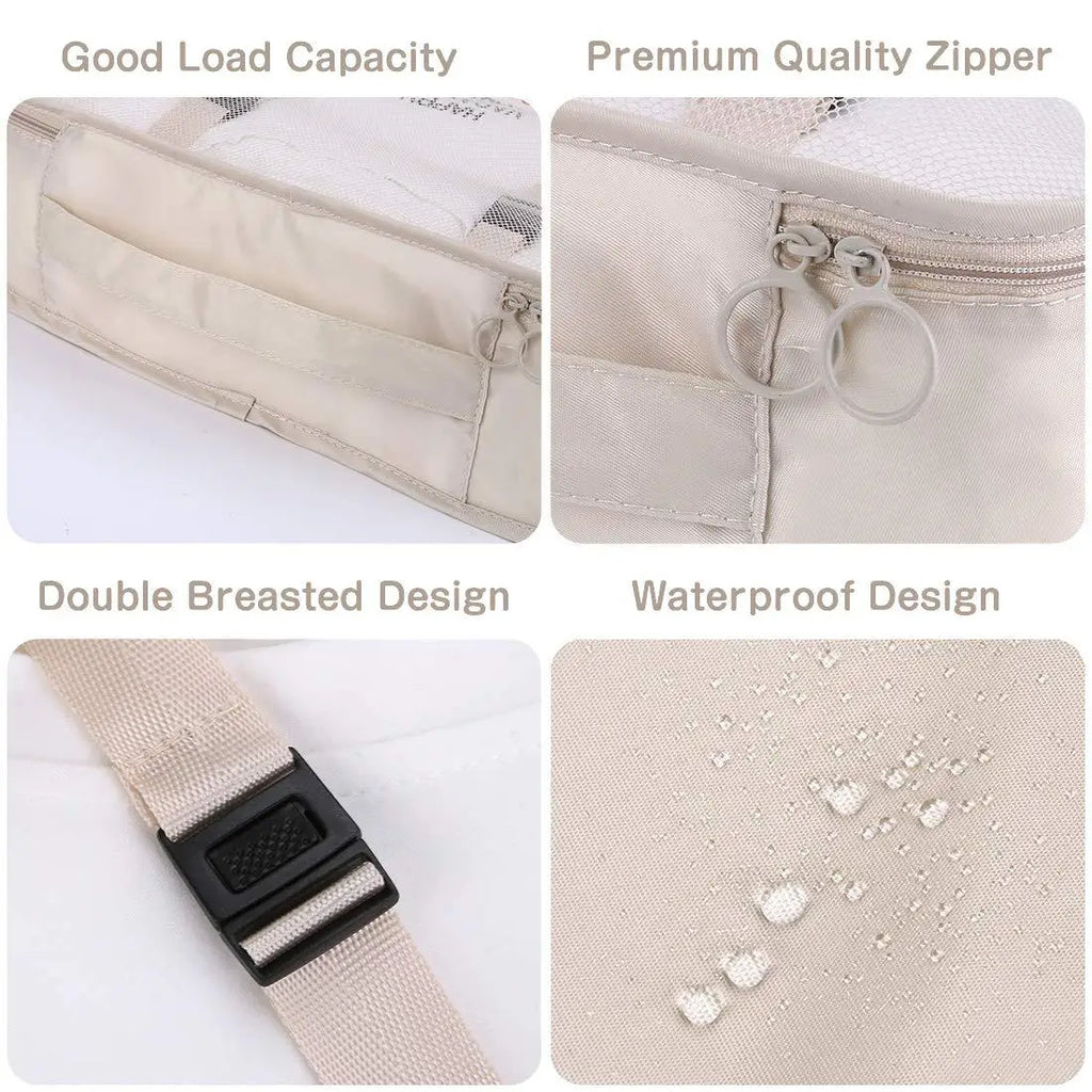 7Pcs Organizador de viaje plegable, bolsas de almacenamiento, armario, cubo, maleta, juego de embalaje, almacenamiento, equipaje, ropa, caja de zapatos