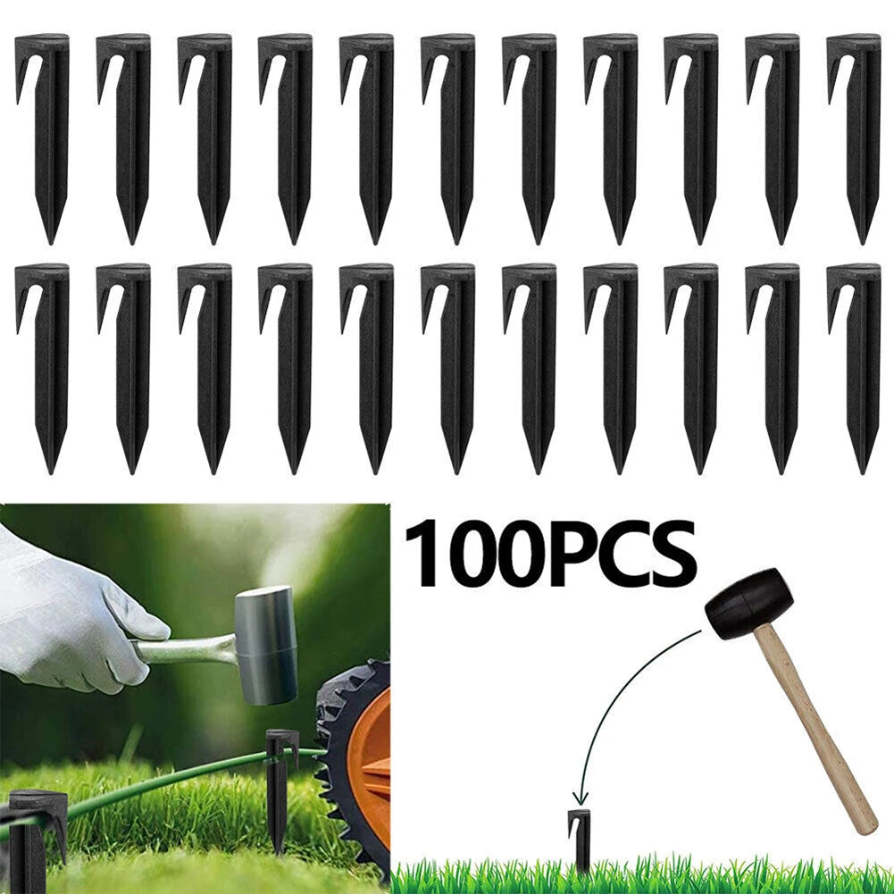 100pcs Lawn Mower Peg Boundary Nail Ground Spikes Fixing Pins For Securely Anchoring Robot Mower Lawn Mower Accessories