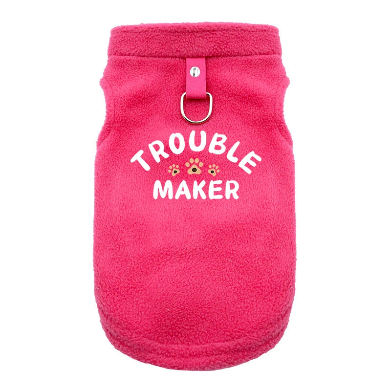 TROUBLE MAKER Ropa de alta calidad para perros, abrigo de invierno, chaqueta, chaleco, ropa cálida y acogedora para perros pequeños y medianos.