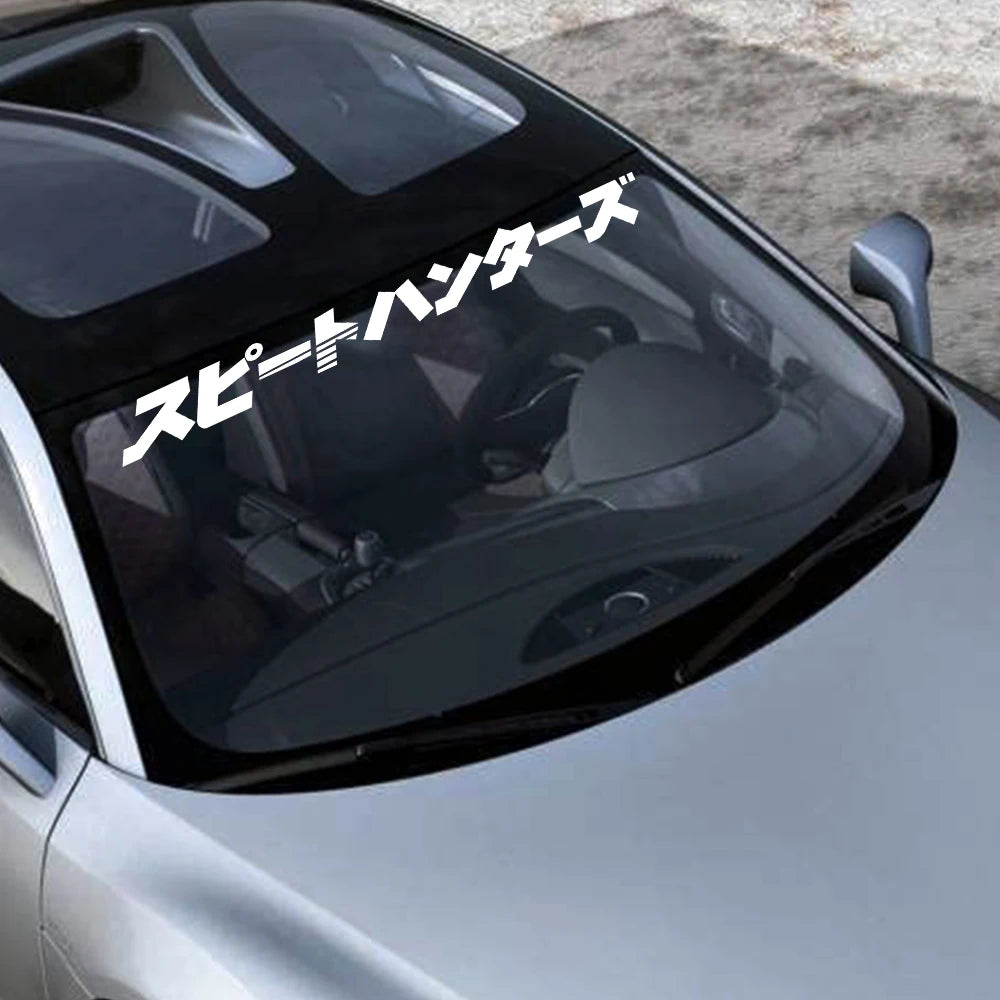 Pegatinas de PVC para parabrisas de coche, estilo japonés, para ventana, puerta, capó, vinilo, accesorios de tuneado externo