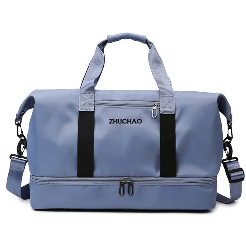 Bolsos de viaje de moda para mujer, bolso deportivo de gran capacidad para hombre, bolso de fin de semana impermeable, bolso de mensajero para mujer, seco y húmedo.