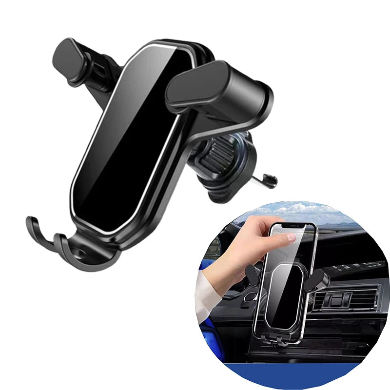 Soporte de gravedad para coche con clip para ventilación de aire, compatible con GPS, iPhone y otros dispositivos.
