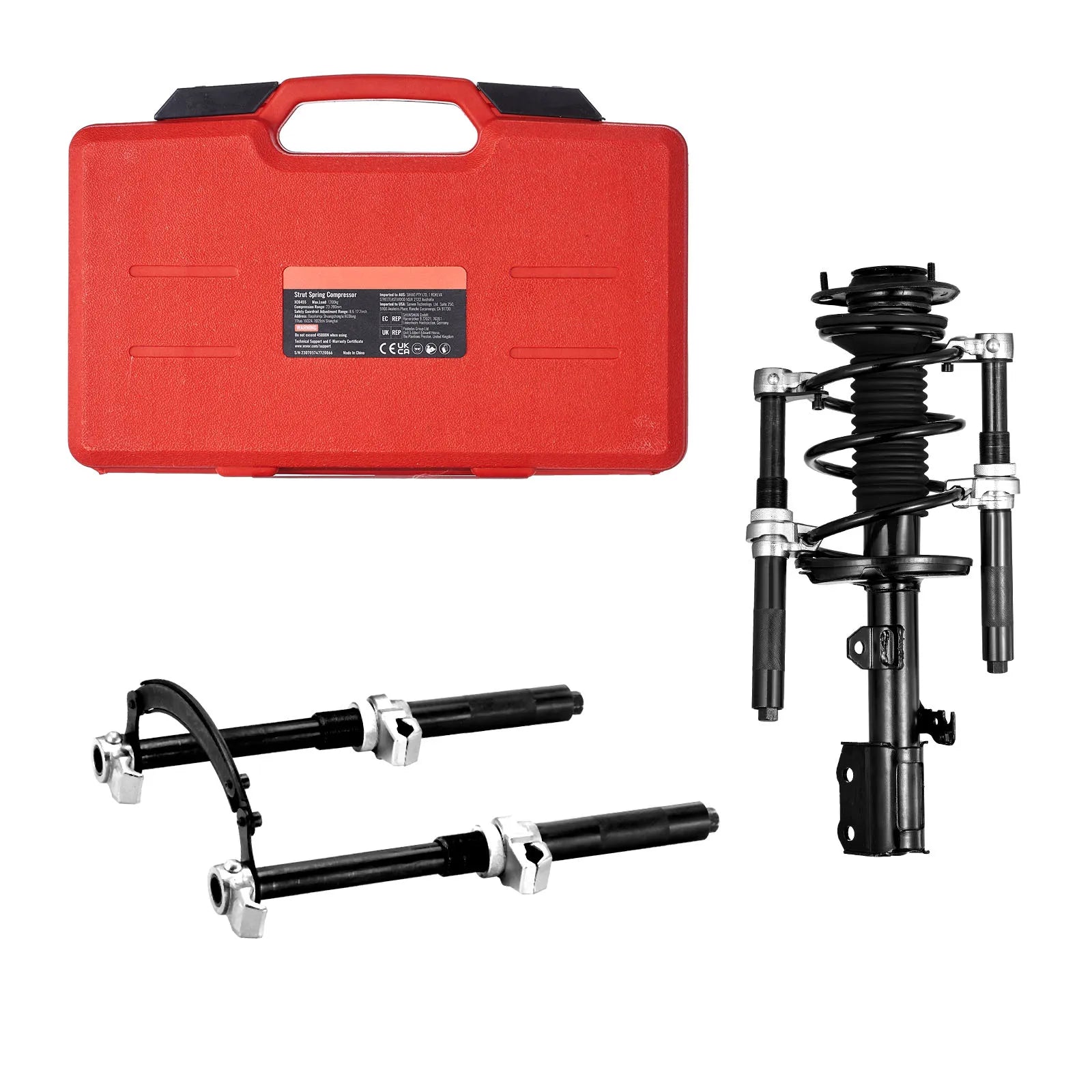 Herramienta compresora de resortes helicoidales SucceBuy, 2 piezas, juego de compresores de resortes de puntal de alta resistencia, 2646 lb, compresor de resortes de puntal para camión, ATV