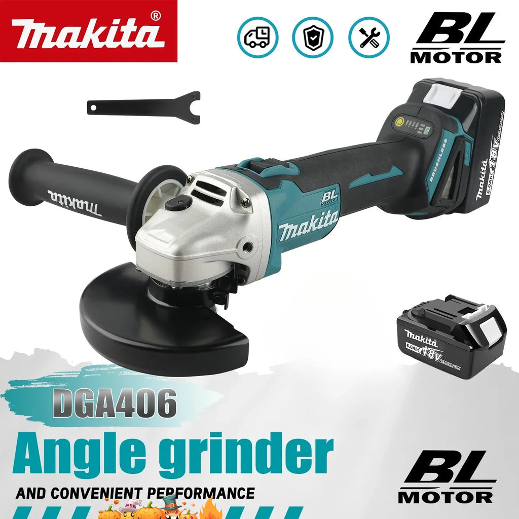 Makita DGA404 100mm Angle Grinder Lithium Battery Brushless Polishing  Machine 4 Gear Industrial Cutting Power Tools 18V 20V