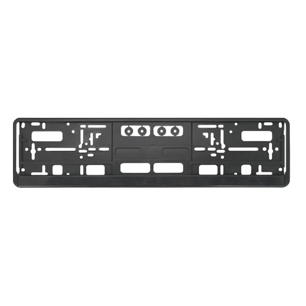2Pcs Soporte para matrícula de coche, color negro, estándar de la UE, fácil de instalar, anticorrosión, resistente al agua y duradero.