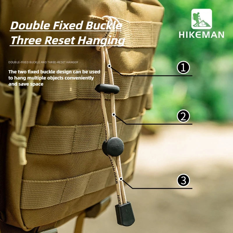 HIKEMAN 4pcs Elastic Ropes Fixed Buckle Outdoor Trekking Hiking Camping Backpack Rope Adjustable Strap Retention Buckle Tools