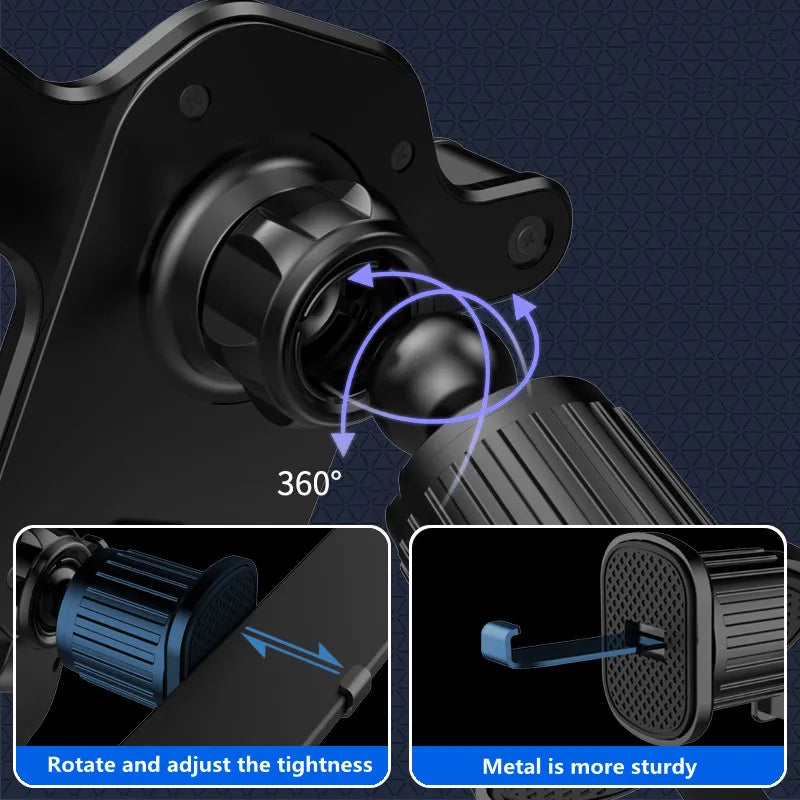 Soporte de gravedad para coche con clip para ventilación de aire, compatible con GPS, iPhone y otros dispositivos.