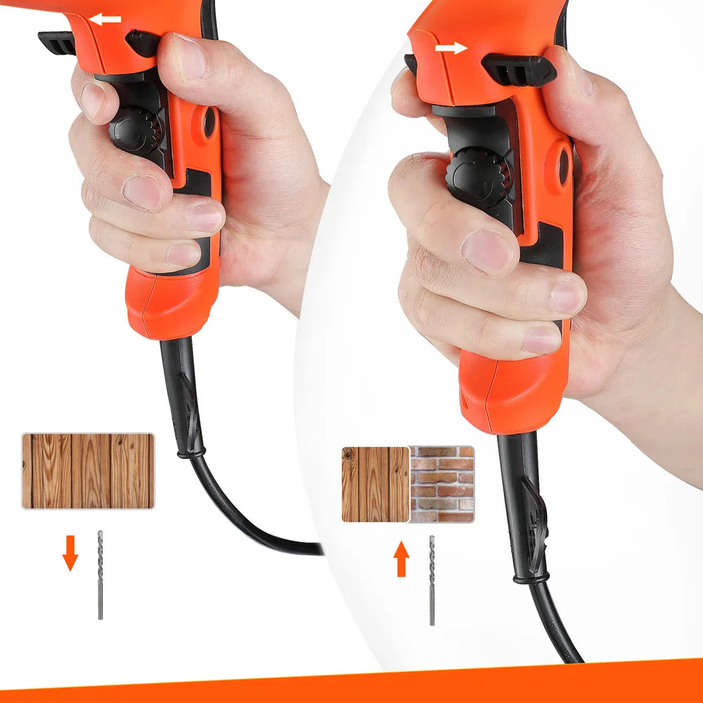 VALUEMAX 900W Electric Impact Drill Multi-function Adjustable Speed Wood Metal Stone Cutting Household Wall Hole Drilling Tools