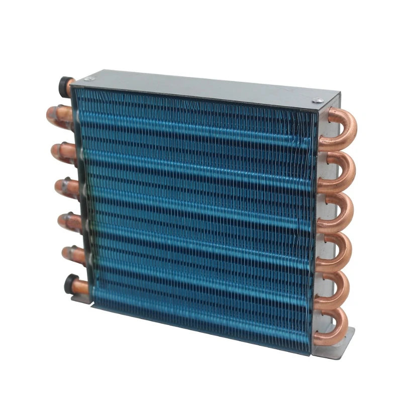 1PCS Condenser Radiator Refrigerator Freezer Air-cooled Water-cooled Aluminum 7mm Fin and Copper Tube Heat Exchanger Small Shell
