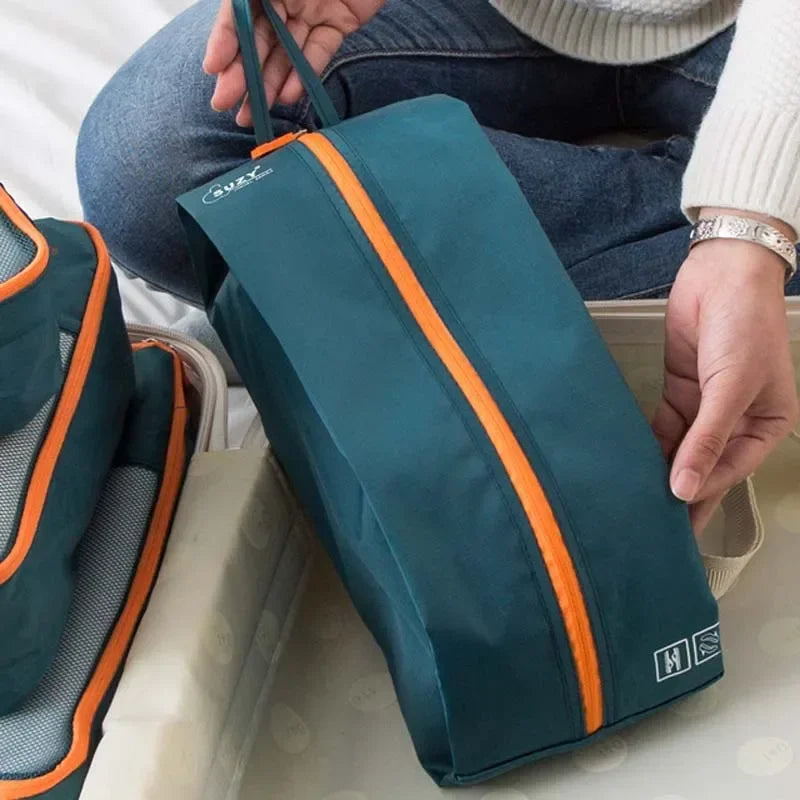 7/6 Conjunto de piezas Organizador de viaje Bolsas de almacenamiento Maleta Organizador de equipaje portátil Bolsa para ordenar ropa y zapatos Estuches de almacenamiento de embalaje