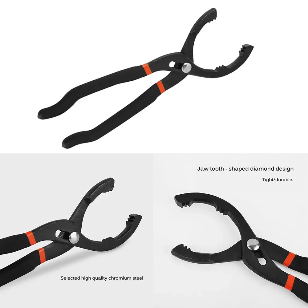 Llave ajustable para filtro de aceite de coche, herramienta manual de reparación y mantenimiento de 10/12 pulgadas para filtros de motor y conductos.