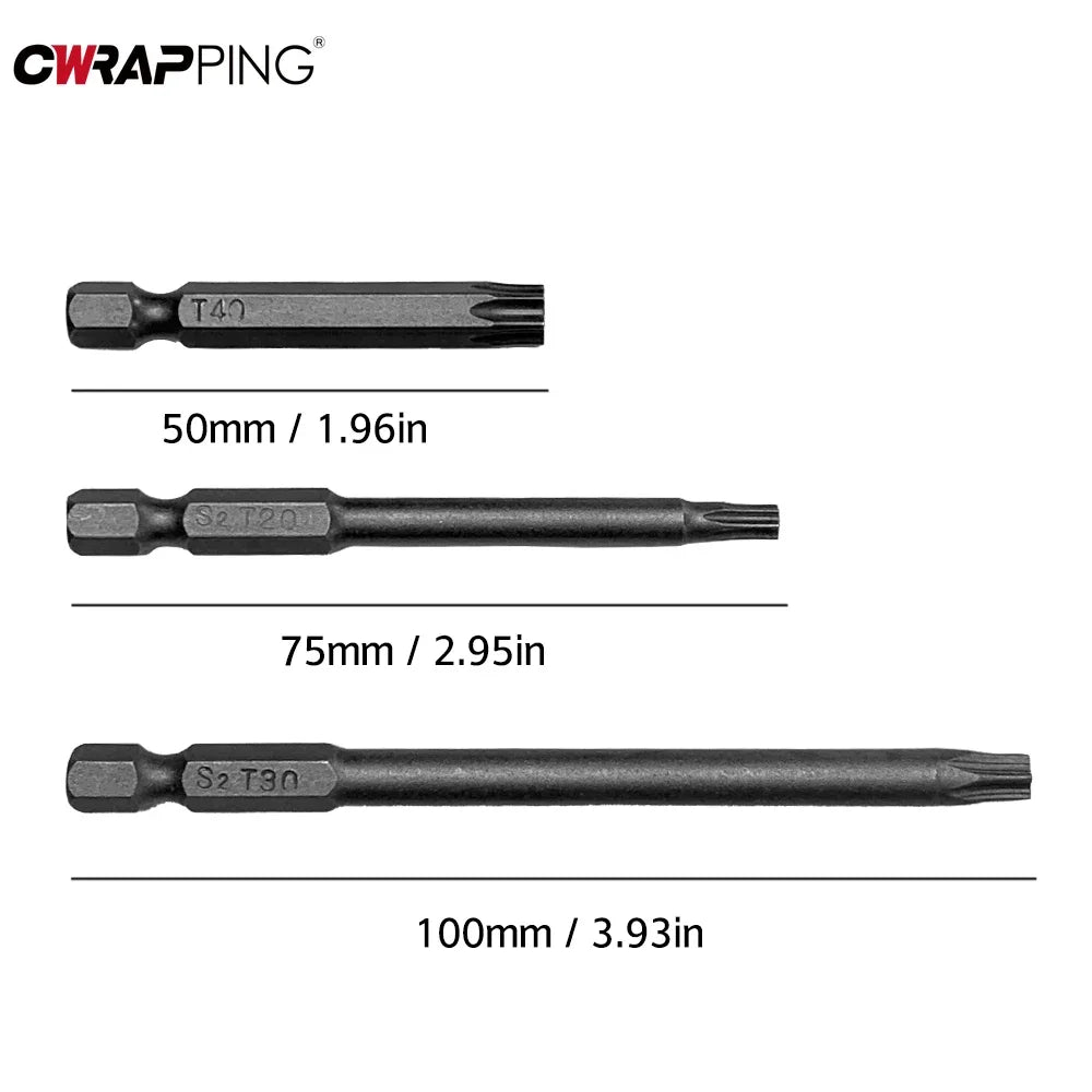 Juego de destornilladores de cabeza de seguridad Torx para coche, adaptador de extensión magnético, broca hexagonal de estrella para taladro eléctrico de coche, 11/12 piezas