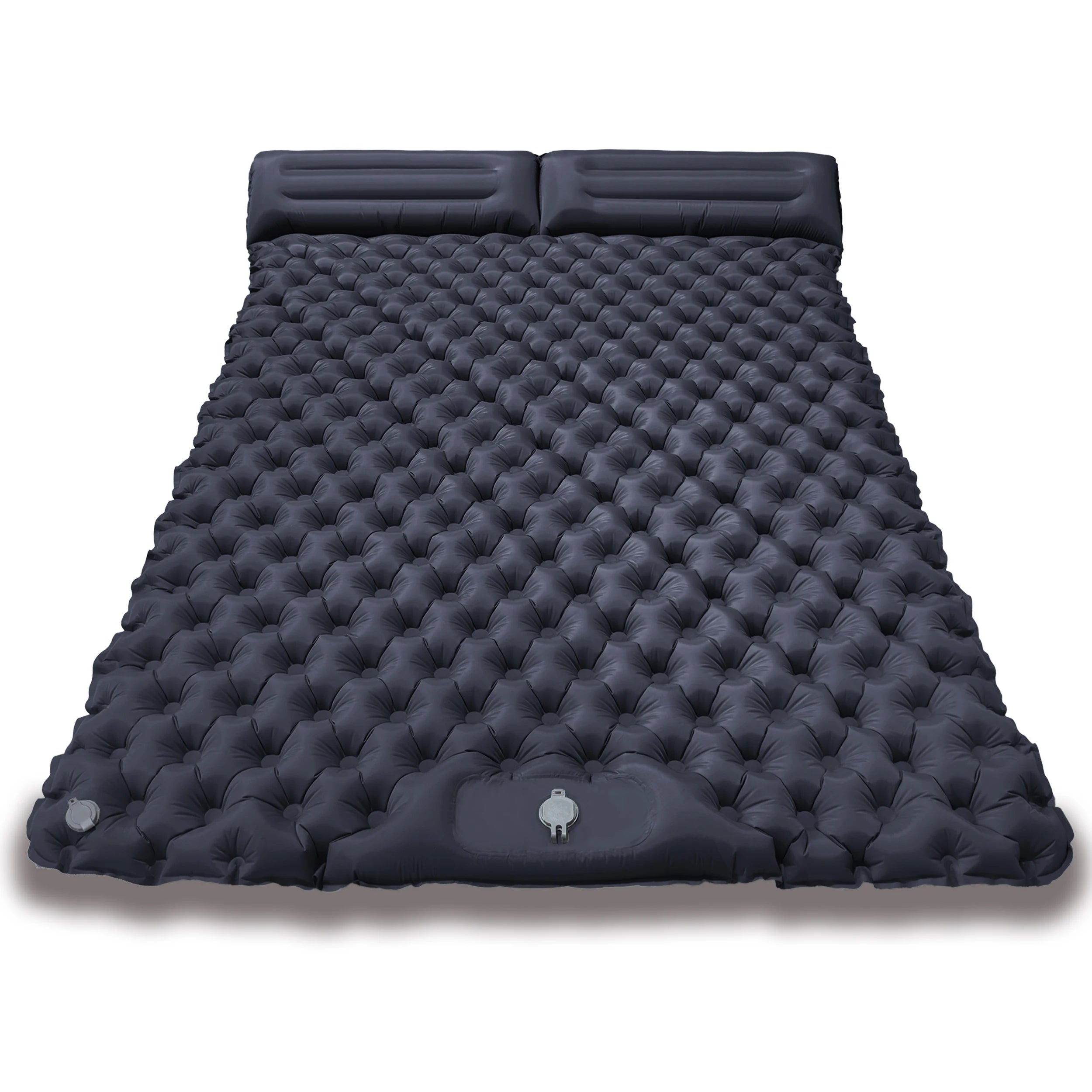 Quick Inflation Dot Pattern Double Mat, Foot-Operated Connectable for Multi-Person, Lightweight Easy Storage Outdoor Pad