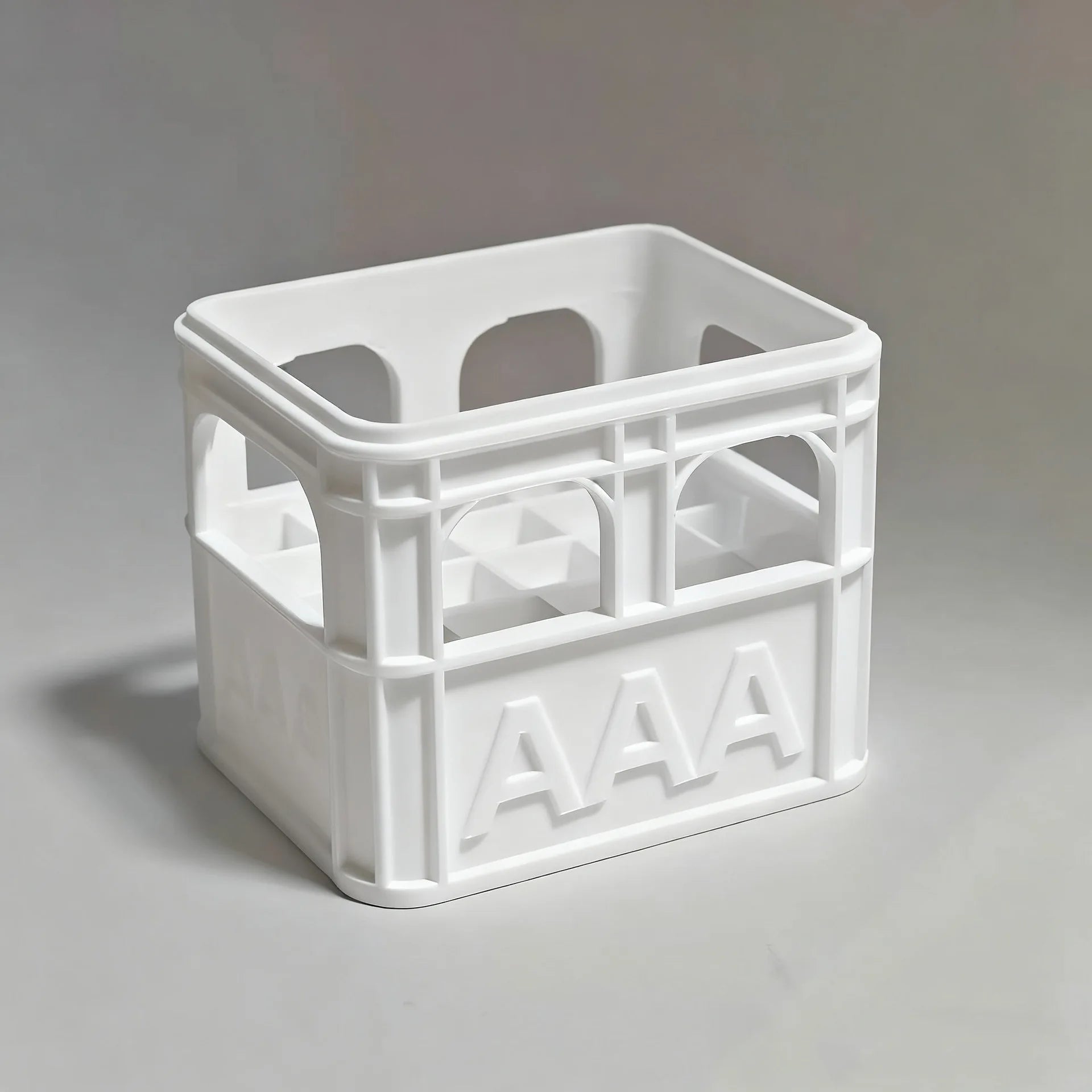 3D printed beer crate style stackable battery storage box, AA and AAA sizes, 18650 21700 9V.