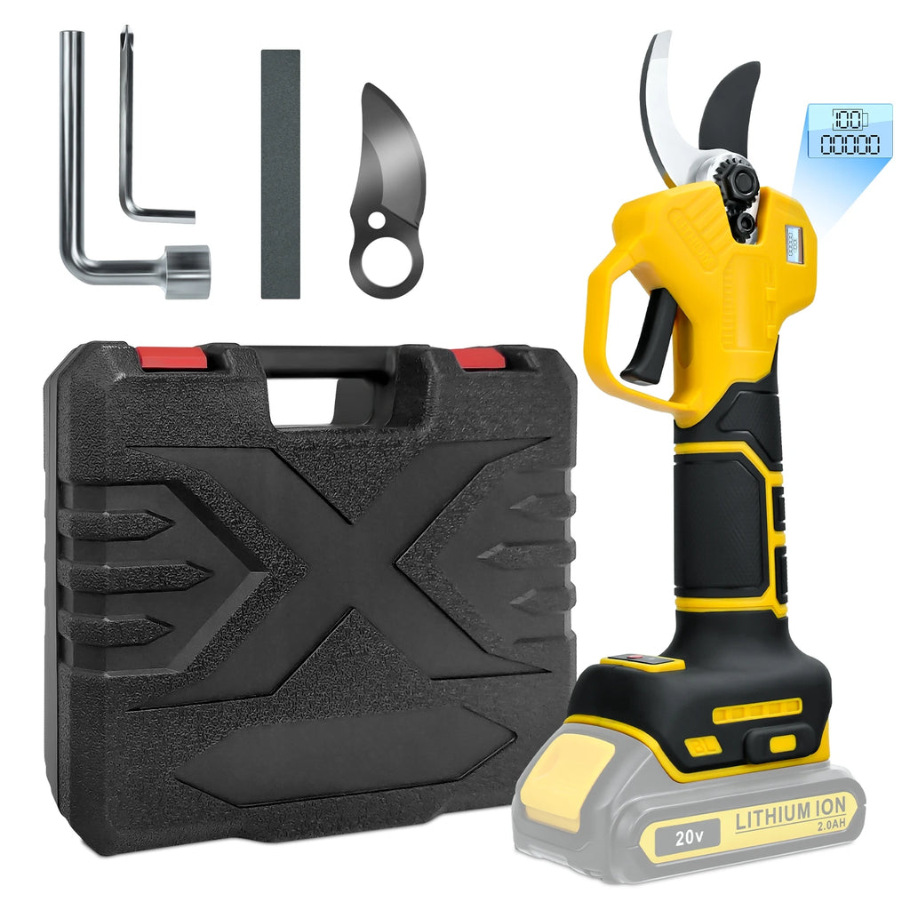 30mm Tijeras de podar eléctricas sin escobillas, 2 velocidades, inalámbricas, para podar árboles frutales, bonsáis, para batería Dewalt de 20 V (sin batería)