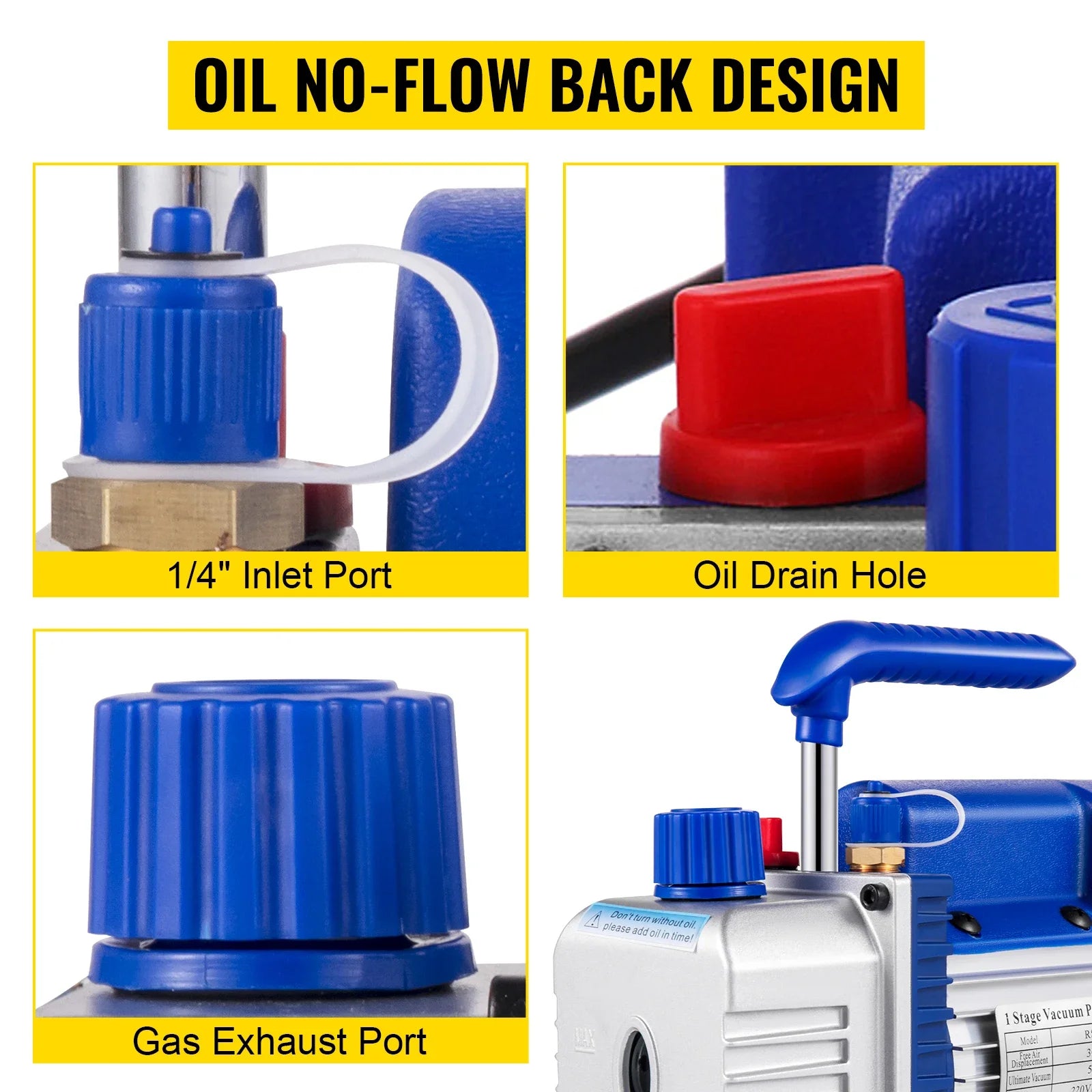 Vacuum Pump with Gauges AC Refrigerant HVAC Refrigeration Vacuum Packing Air Condition Automobile Maintenance 1.8-4.8CFM