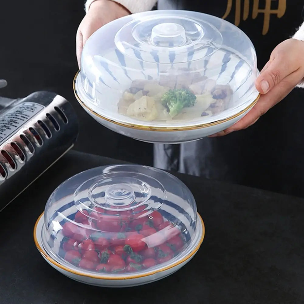 New 1Pcs Fresh Keeping Microwave Splatter Cover for Kitchen Bowls Cake Dish Plastic Food Fresh Lid Reusable Vented