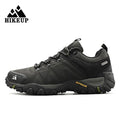 HIKEUP Four-Season Men's Hiking Shoes Outdoor Sports Genuine Leather Wear-Resistant Climbing Shoes Rubber Sole Trekking Sneaker