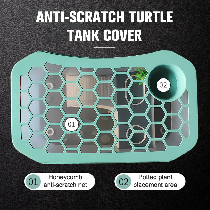 Hábitat para tortugas, caja de vivero para reptiles con rampa para tomar el sol, herramientas para acuario