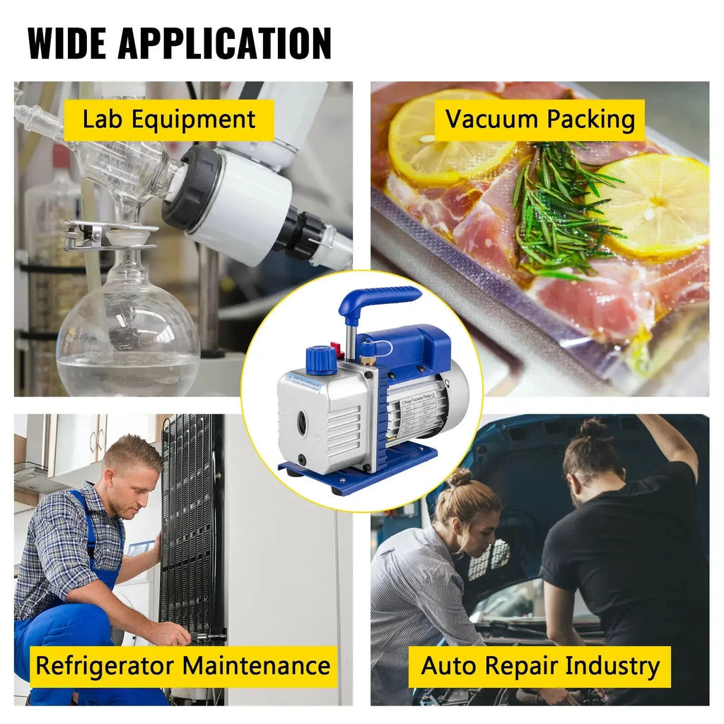 Vacuum Pump with Gauges AC Refrigerant HVAC Refrigeration Vacuum Packing Air Condition Automobile Maintenance 1.8-4.8CFM
