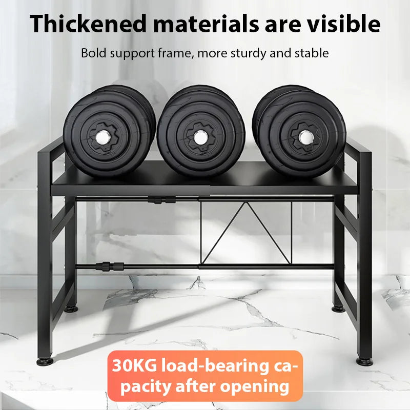 1pc-Microwave Oven Rack, Expandable Microwave Stand Countertop Kitchen Utensils Tableware Storage, Carbon Steel Over