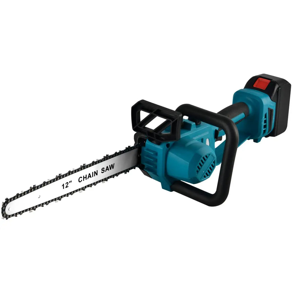 Motosierra eléctrica inalámbrica azul de 12 pulgadas, 600 W, de mano, sin escobillas, para carpintería, herramienta eléctrica para batería Makita de 18 V.