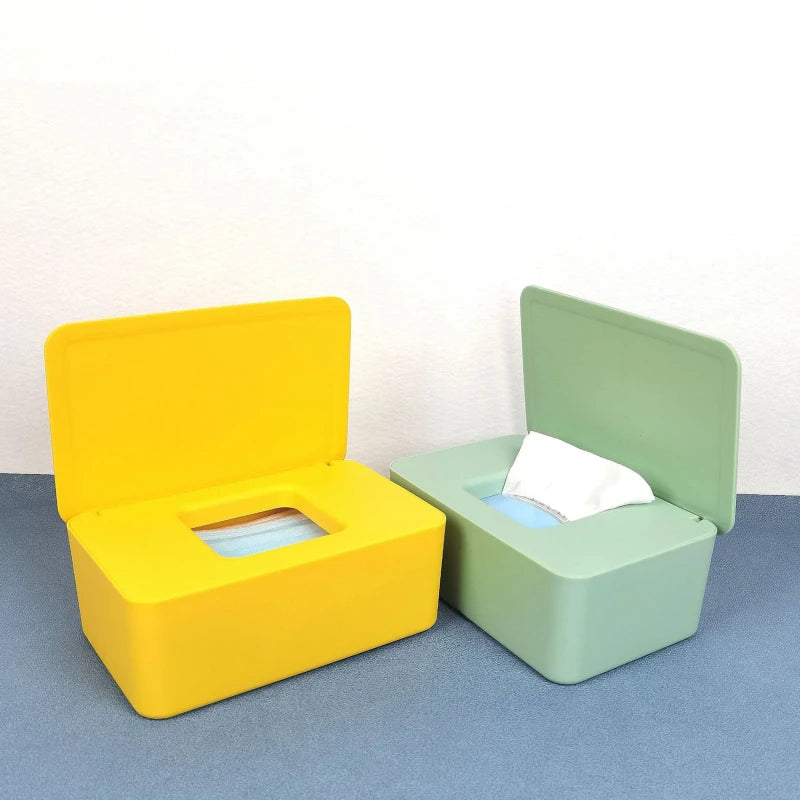 Nueva caja de pañuelos de plástico, soporte para pañuelos húmedos, toallitas, caja de almacenamiento de papel tisú, dispensador de toallas de papel, organizador de servilletas para el hogar