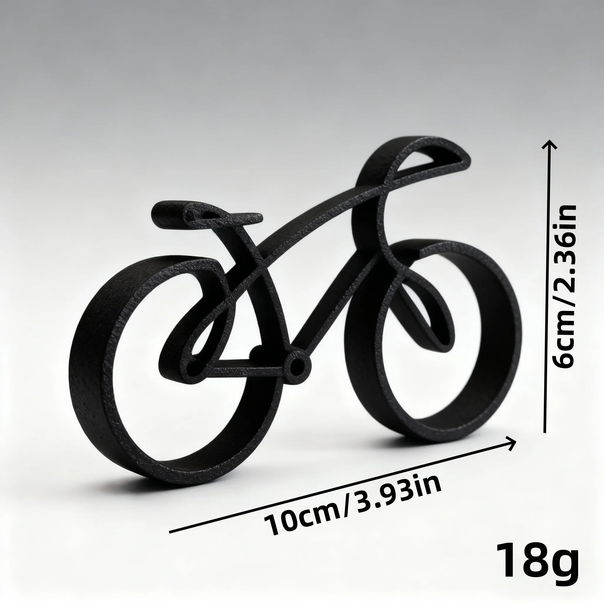 Minimalist Bike Model, Elegant 3D Printed Cycling Sculpture for Desk Decor, Home Office Gift for Cyclists