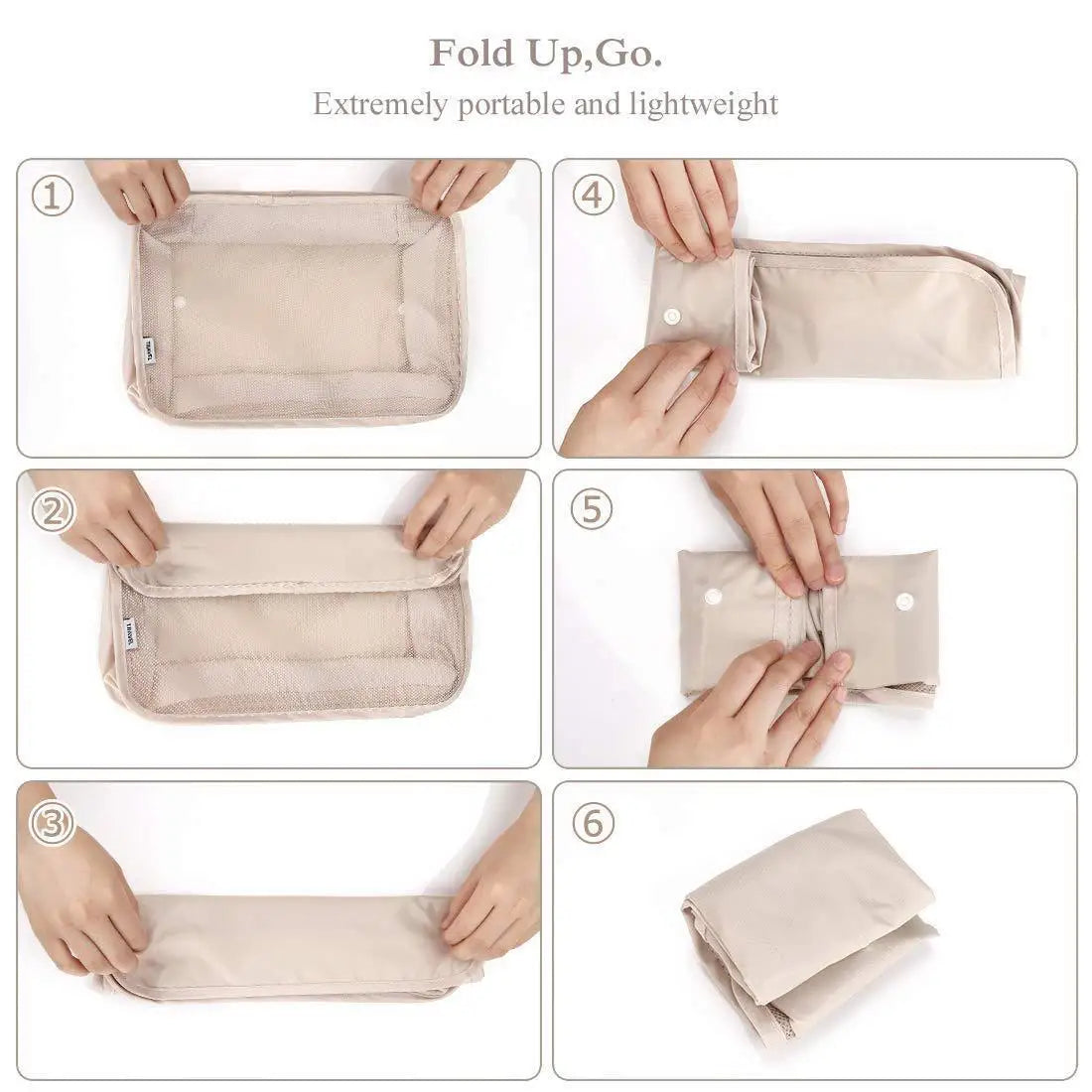 7Pcs Organizador de viaje plegable, bolsas de almacenamiento, armario, cubo, maleta, juego de embalaje, almacenamiento, equipaje, ropa, caja de zapatos