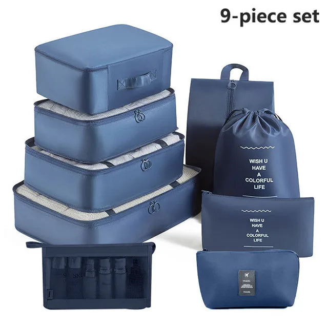 Bolsas de almacenamiento para viajes, ropa, artículos de tocador digitales, zapatos, organizadores, dormitorios de estudiantes, bolsas de clasificación de ropa, cubos de embalaje.