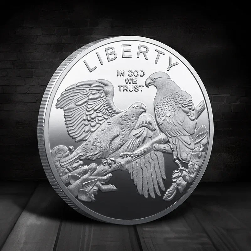 Souvenir Coin American Eagle of Liberty Commemorative Coin Double Eagle Lucky Gold Silver Coin Commemorative Medal