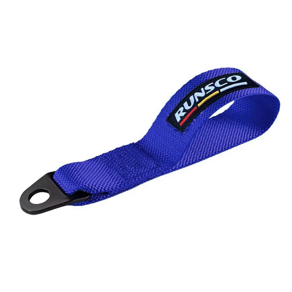 Runsco Performance Correa de remolque Gancho de acero Resistencia Cuerdas de gancho de remolque de nailon Correa de remolque de automóvil