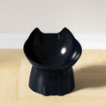 1pc Comedero elevado para gatos, de plástico antivuelco, con borde inclinado y protección para el cuello.