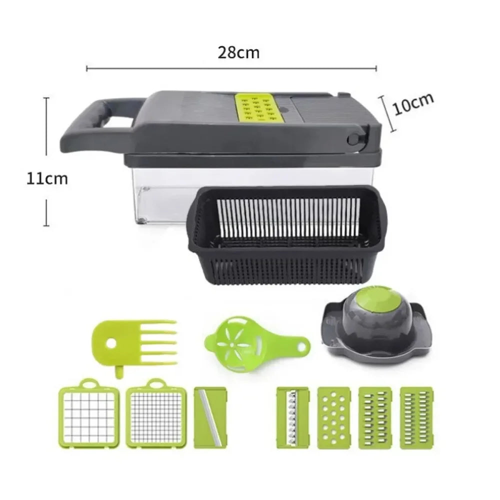 Multifunctional Vegetable Chopper 14/16 in 1 Food Slicer Dicer Grater with Handle, Kitchen Vegetable Cutter Tools Set