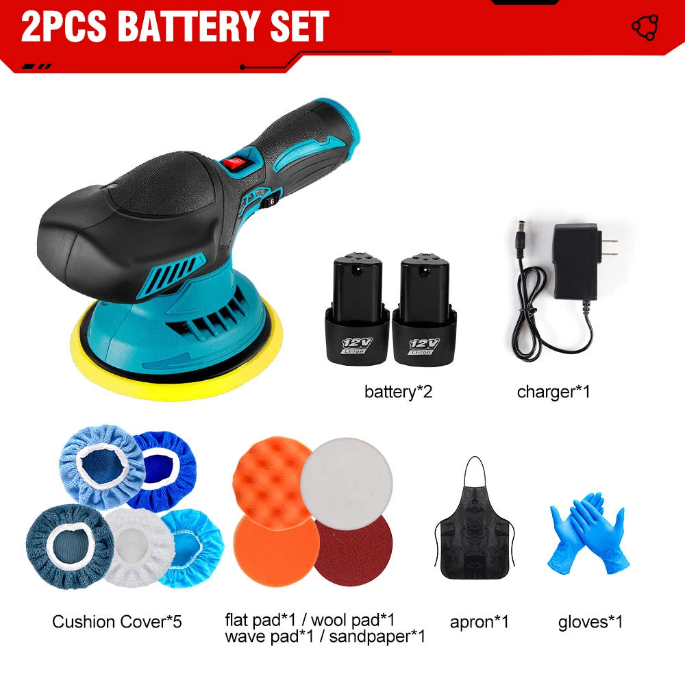6000RPM Cordless Mini Polisher Car Polishing Machine 12V Electric Cars Polish Machines Adjustment 6Speeds Auto Detailing Tool