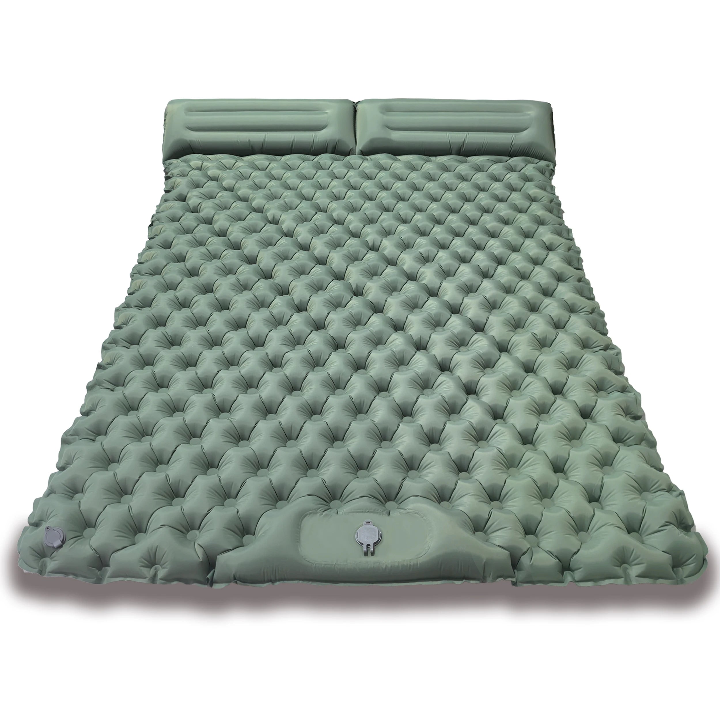 Quick Inflation Dot Pattern Double Mat, Foot-Operated Connectable for Multi-Person, Lightweight Easy Storage Outdoor Pad