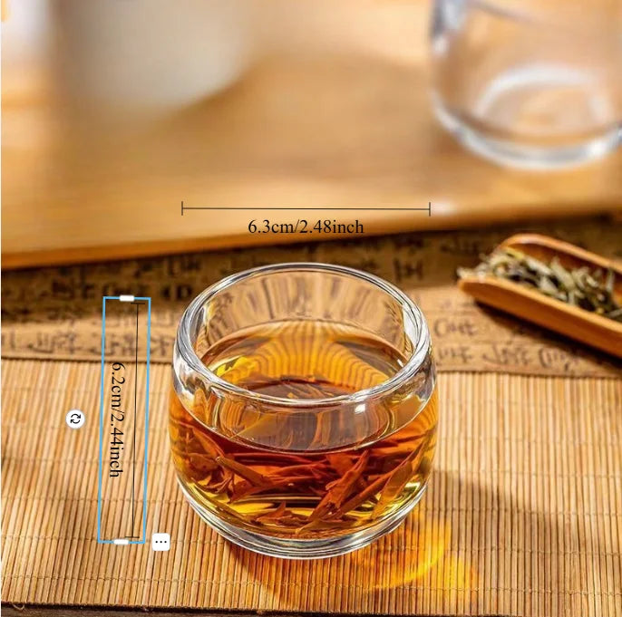 Wooden Handle Glass Teacup With Lid With Filter Cup Tea Water Separator Heatproof Kung Fu Tea Set Office Teacup