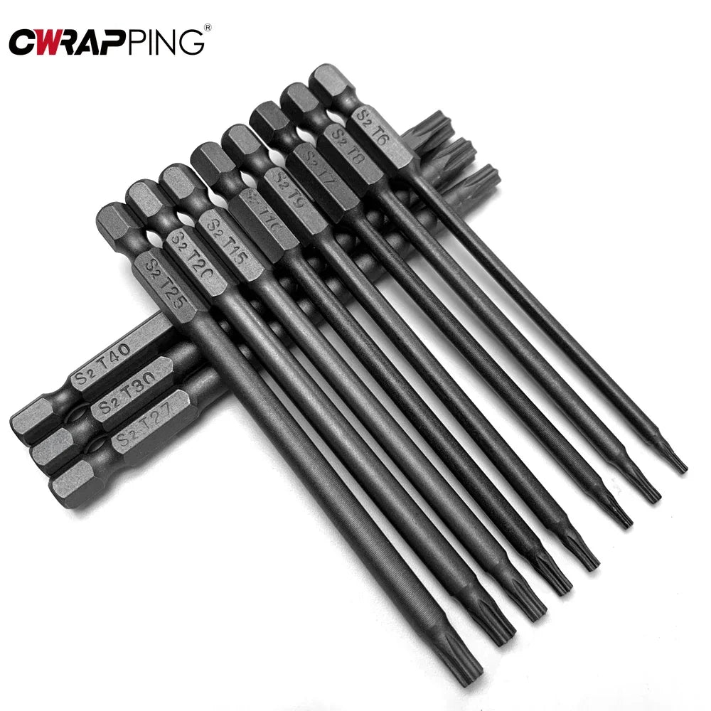 Juego de destornilladores de cabeza de seguridad Torx para coche, adaptador de extensión magnético, broca hexagonal de estrella para taladro eléctrico de coche, 11/12 piezas