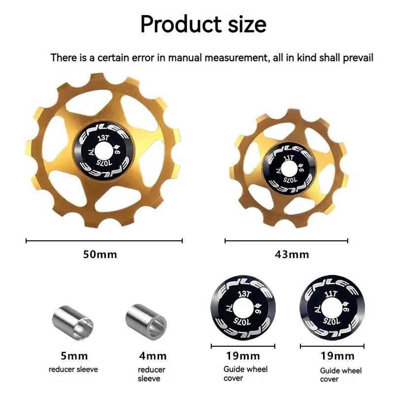 ENLEE 11T 13T Bicycle Jockey Wheels Rear Derailleur Bearing CNC Process Pulley Road Bike Guide Roller For Shimano Bicycle Parts