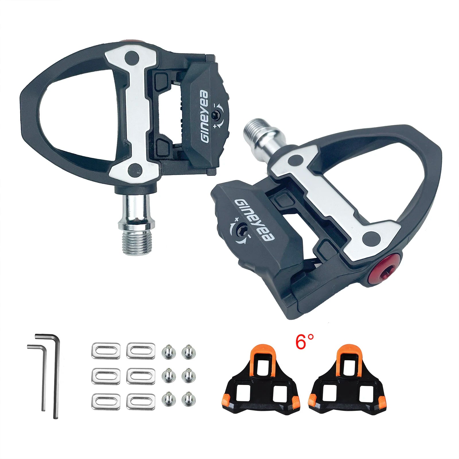 Gineyea Road Bike Clip Pedals, Clipless Road Cycling Pedals with Cleat Compatible with SPD-SL